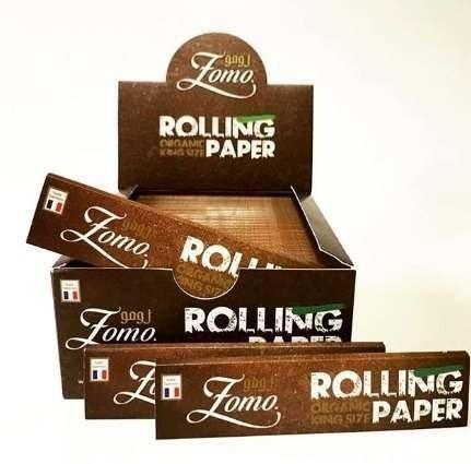 Caixa Zomo Rolling Paper Brown Orgânica 50Unid Kingsize