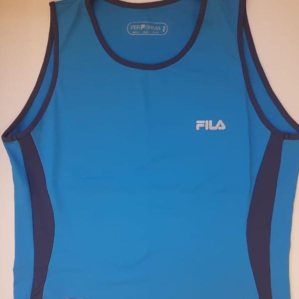 blusinha regata azul fila