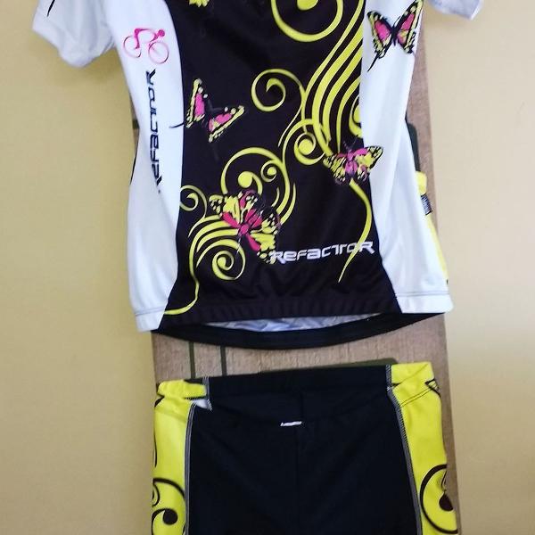 conjunto ciclista bike camiseta e bermuda bicicleta ciclismo
