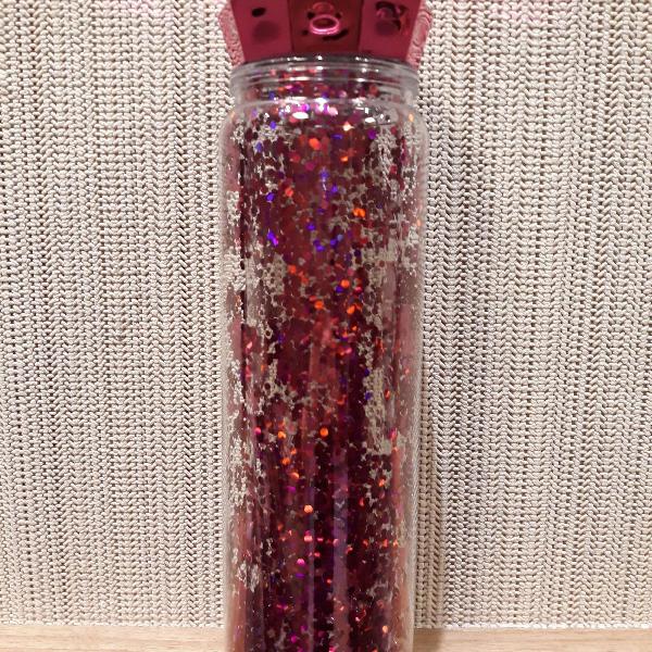 garrafa glitter gloss rosa