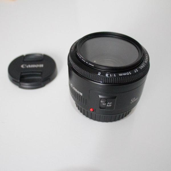 lente canon 50mm 1.8 + filtro uv de proteção