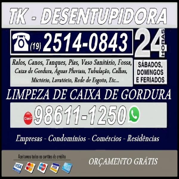 98611-1250 Desentupidores no Jardim Eulina em Campinas