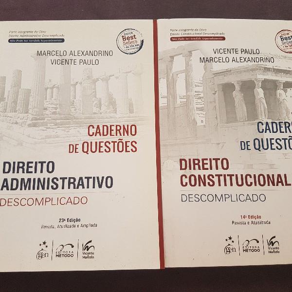 Dois cadernos de questões Direito Administrativo e