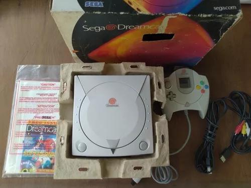 Dreamcast Com Caixa Berço + Manual E Folhetos 02 Jogos Cdr