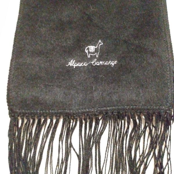 cachecol de lã preto Alpaca Camargo
