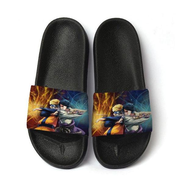 chinelo slide sandalia masculina estampa naruto