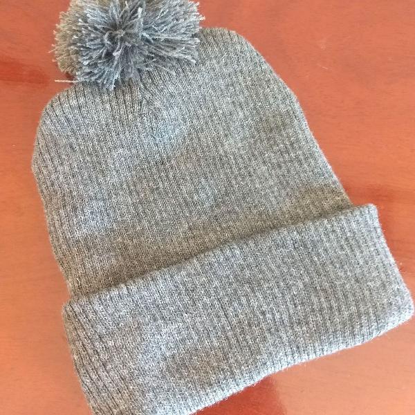 gorro touca de pompom tricô