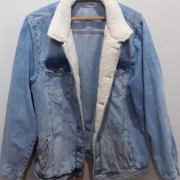 jaqueta jeans com pelos