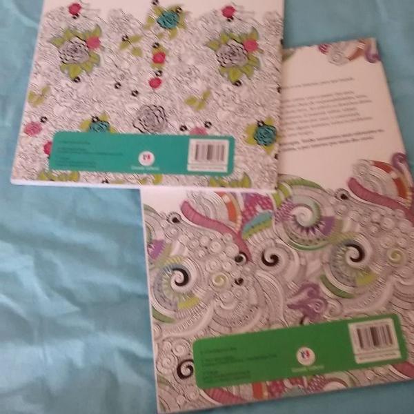 kit 2 livros de colorir flores e natureza