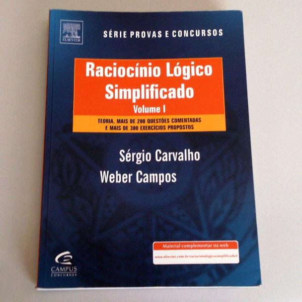 livro : raciocínio lógico simplificado sergio carvalho e
