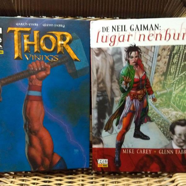 livros Thor Vikings e De Neil Gaiman - lugar nenhum
