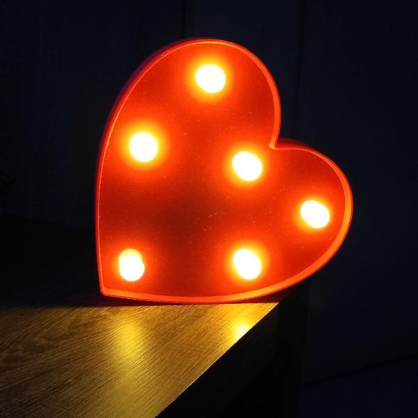 luminária decorativa led coração