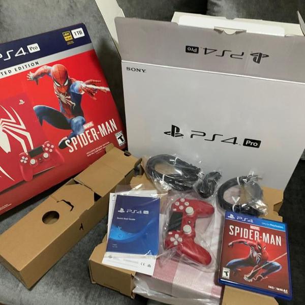 ps4 pro homem aranha 1tb edição limitada americano com