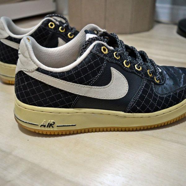 tênis sneaker nike air force one low preto e cinza tamanho