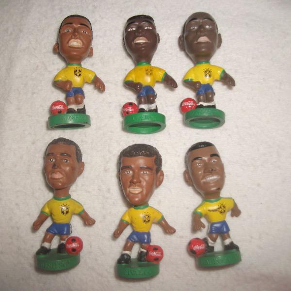 Lote 6 Mini Craques Coca Cola Copa 1998 Miniatura Jogadores