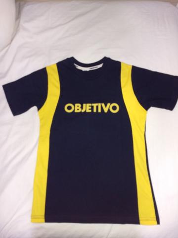 Objetivo Camiseta Manga Curta Azul Unissex