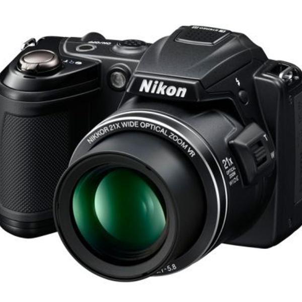 câmera digital nikon coolpix l120 + cartão 16gb e bolsa