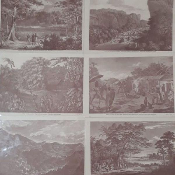 lote 1 - com 6 gravuras brasil colônia 26 x 37 cm.