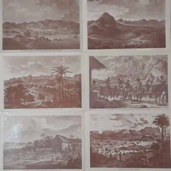 lote 2 - com 6 gravuras brasil colônia 26 x 37 cm.