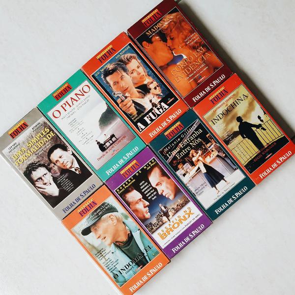 lote 8 fitas vhs - coleção videoteca folha
