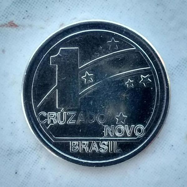moeda - 1 cruzado novo - centenário da república do brasil