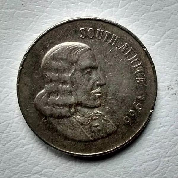 moeda - 50 cents - south africa - 1966 - níquel