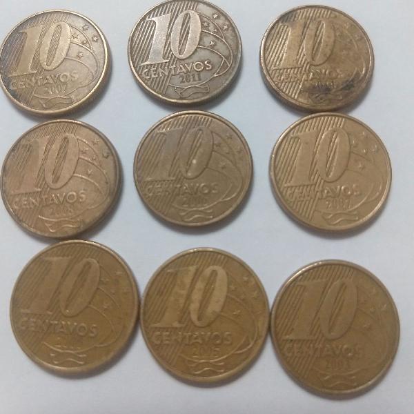 moedas numismáticas de 10 centavos