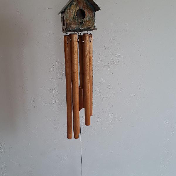 sinos mensageiro dos ventos casa passarinhos em madeira som