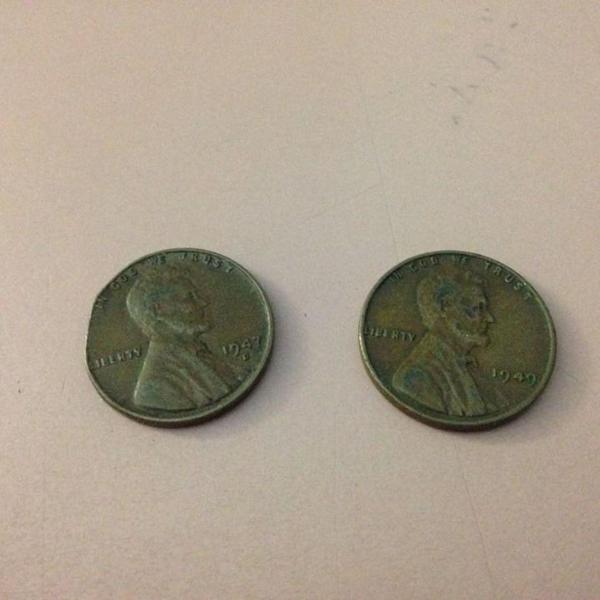 2 moedas dollar one cent 1947 e 1949 raras ler tudo r$139