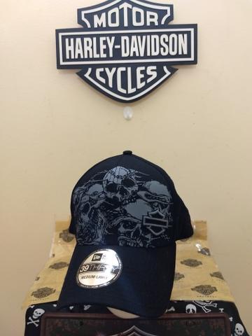 Boné Harley Davidson Original Skull Black Caveira Novo Tam