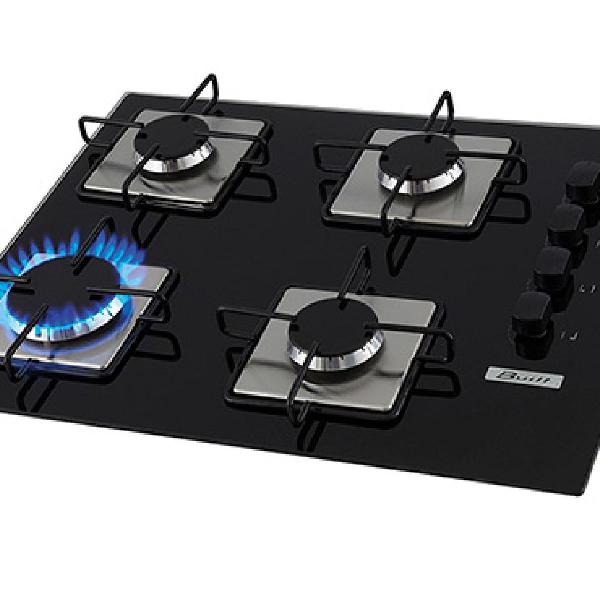 Cooktop À Gás 4 Bocas Built Chef 4 Preto Bivolt- Built