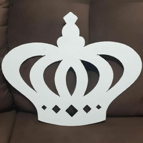 Coroa de MDF Branca para decoração de festa