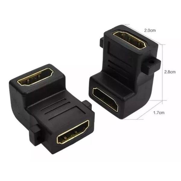 adaptador hdmi emenda fêmea/fêmea com fixador para