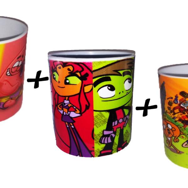 caneca bob esponja e patrick + hora de aventura + jovens