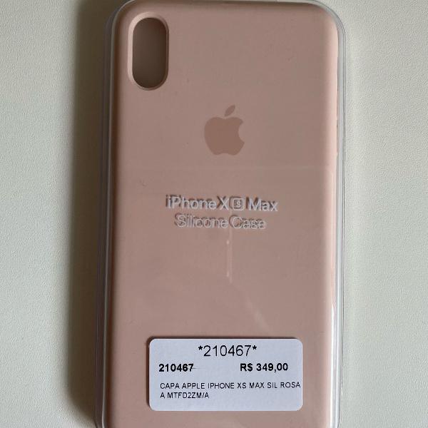 capa iphone xs max silicone areia rosa original