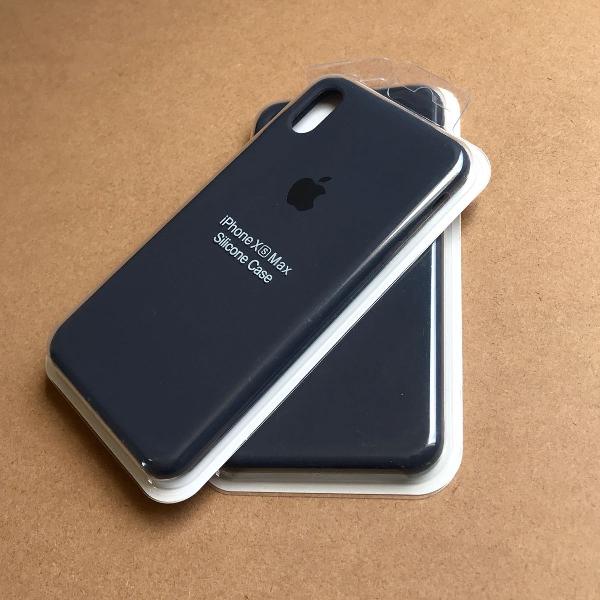 capinha silicone apple - iphone xs max azul marinho