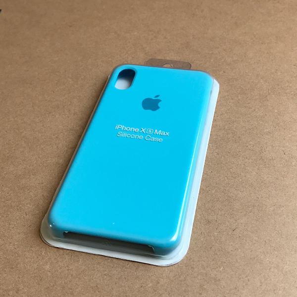 capinha silicone apple - iphone xs max azul turquesa