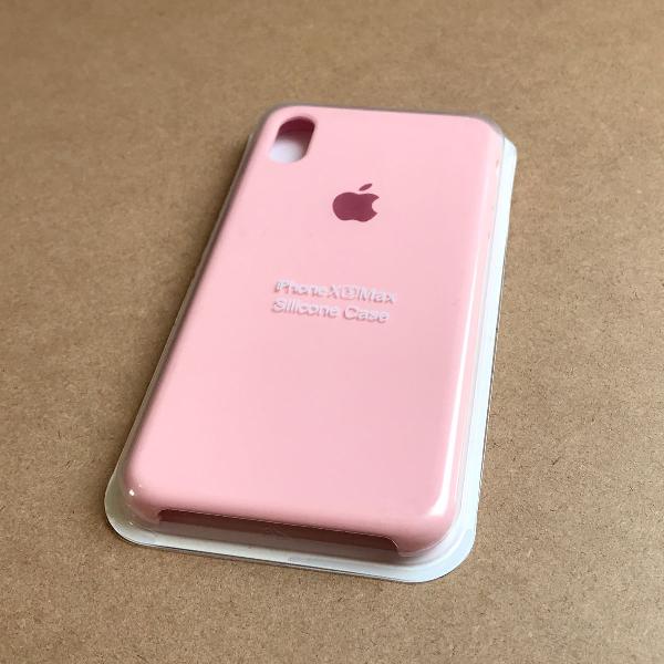 capinha silicone apple - iphone xs max rosa bebê