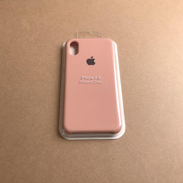 capinha silicone apple - iphone xs rosa areia