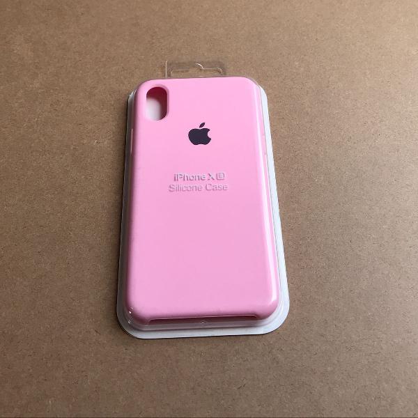 capinha silicone apple - iphone xs rosa chiclete