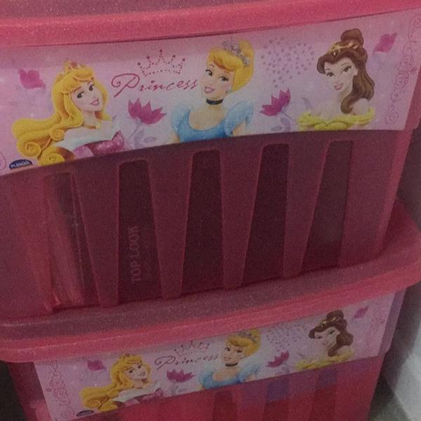 dois box plásticos plasutil princesas disney grandes