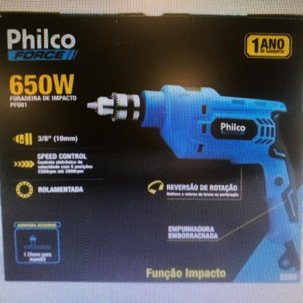 furadeira de impacto philco force 650w