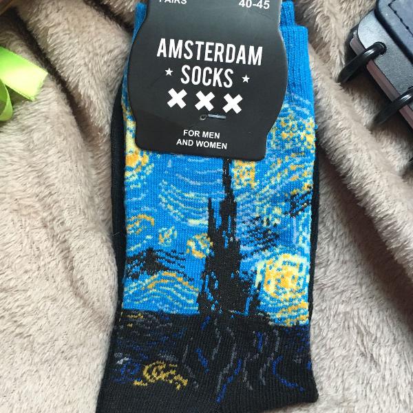 meia van gogh- amsterdam socks