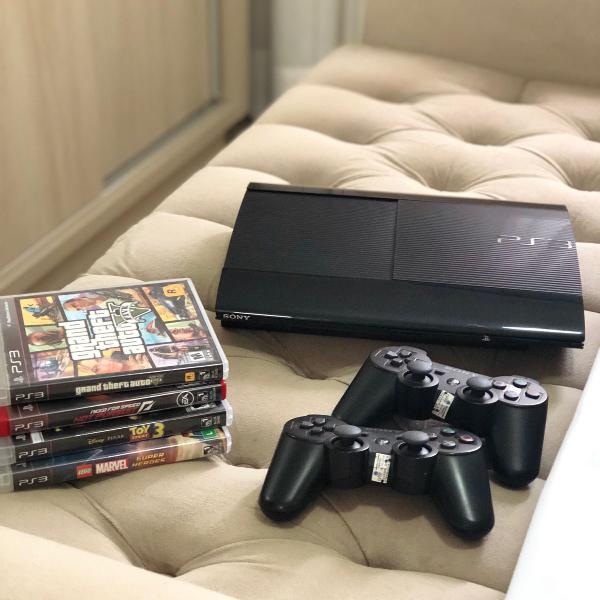 playstation 3 superslim 500gb + jogos