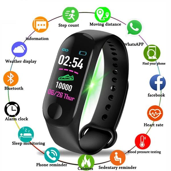 smartwatch m3 além de fitness esportes pulseira inteligente