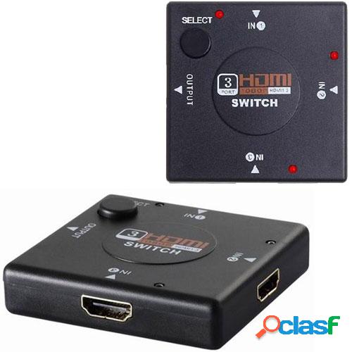 Mini Hub Switch Chaveador HDMI 3 Portas Full HD 1080P 3x1