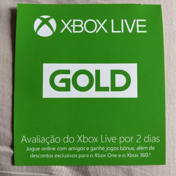 Xbox Live Gold 2 dias código de 25 dígitos frete grátis