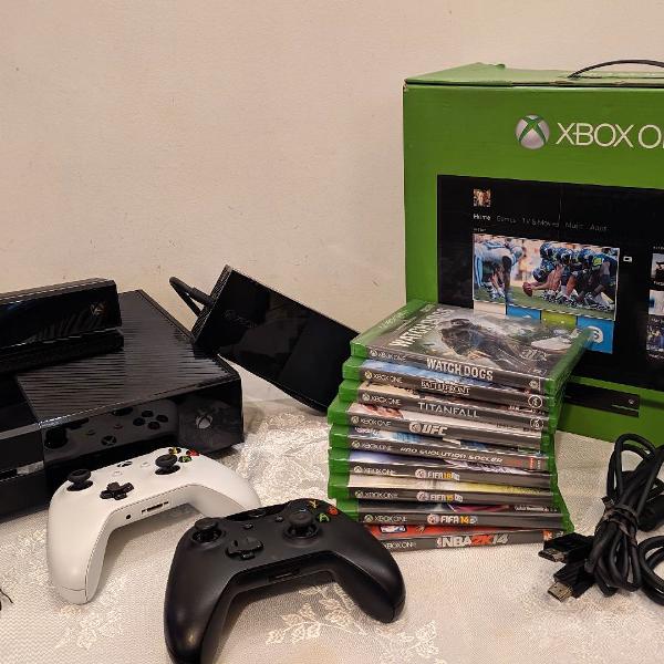 Xbox One 500 GB + 2 Controles + Kinect + 8 jogos