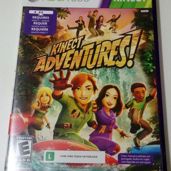 kit: kinect para xbox 360 + jogo kinect adventures