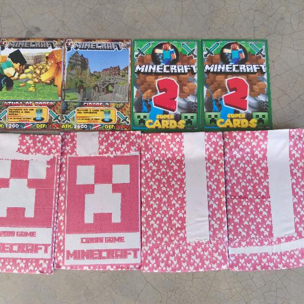 minecraft 2 super cards figurinhas - lote com 100 pacotes